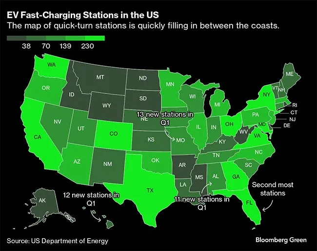 EV charger map