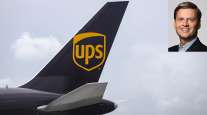 UPS plane with image inset of CFO Brian Newman