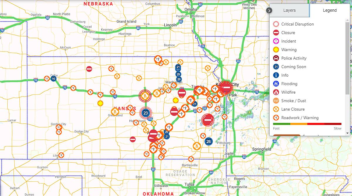 Dot Road Closures Map Kansas Dot Updates Information Website Used By Truckers | Transport Topics