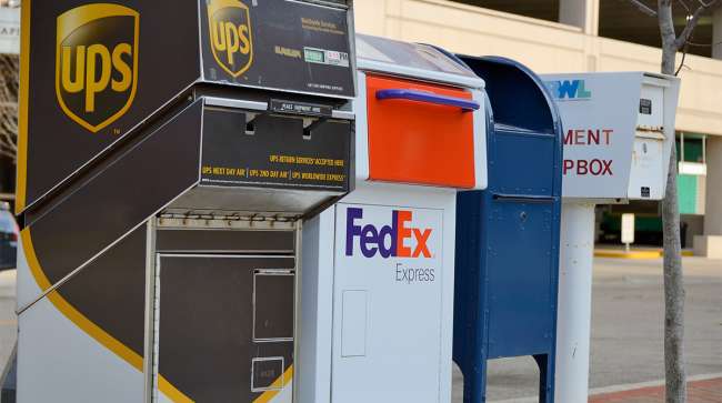 FedEx UPS boxes