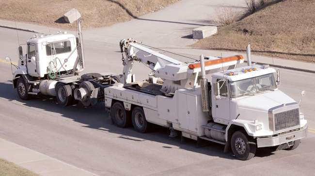 Getty image of truck being towed