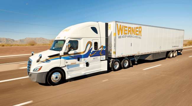 Werner tractor on the road