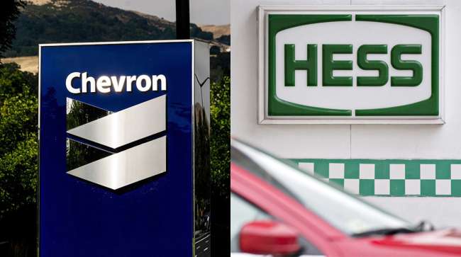 Chevron and Hess signs