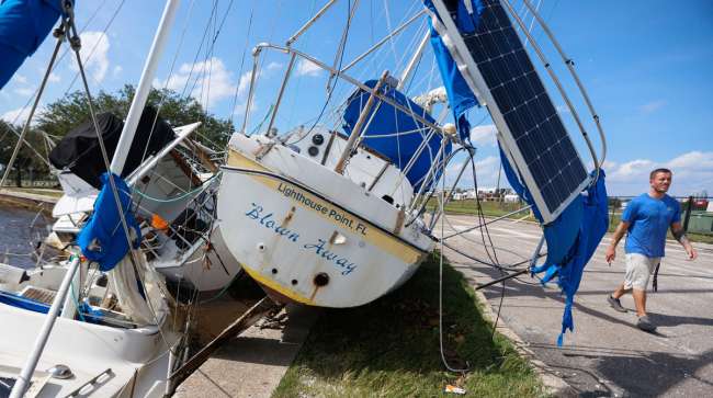 Hurricane Helene boat wreckage