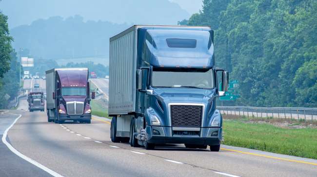 Trucks on highway