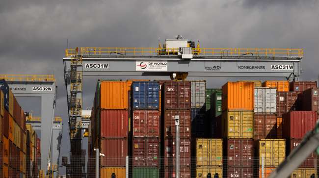 Containers at port