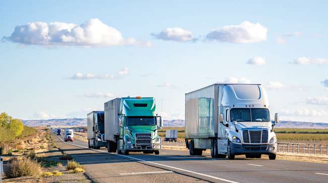 Trucks on highway