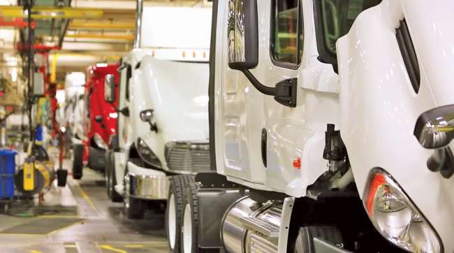 Trucks on production line