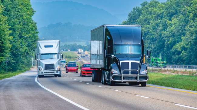 Trucks on highway