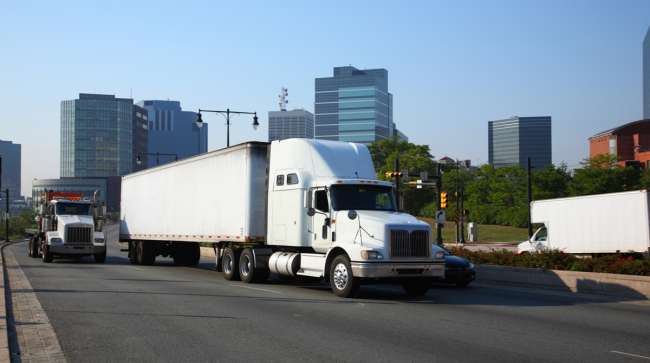 Trucks on highway in New Jersey