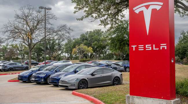 Tesla EVs at Tesla dealership