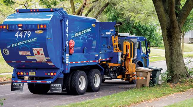 Mack LR Electric Class 8 refuse truck