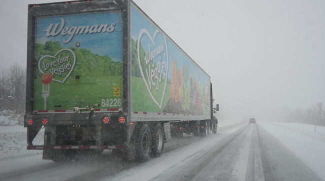 Wegmans truck snow