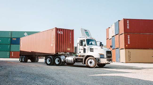 truck and containers