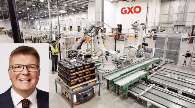 GXO facility with Malcolm Wilson inset photo