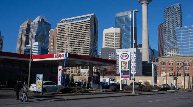 Esso gas station in Calgary, Alberta