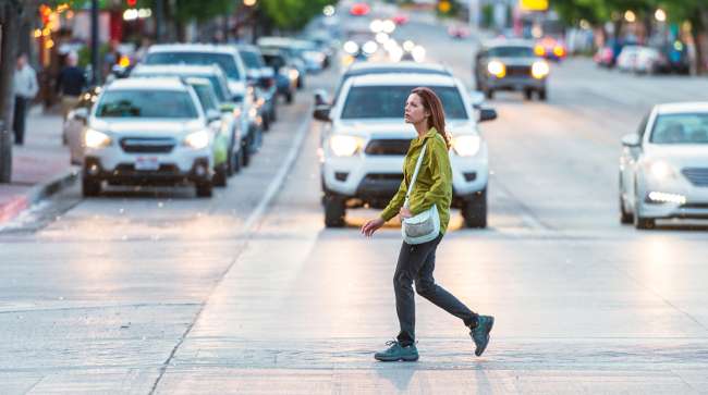 pedestrian and SUV