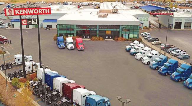 Trucks at Kenworth dealership