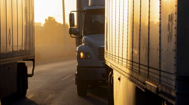 Trucks at the Mexican border