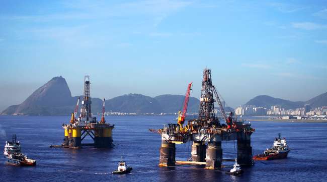 Two oil platforms in Guanabara Bay