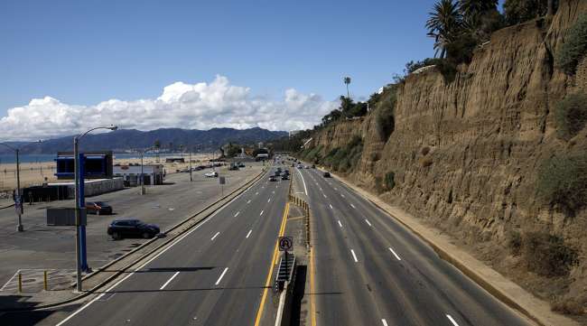 Pacific Coast Highway near Santa Monica, Calif.