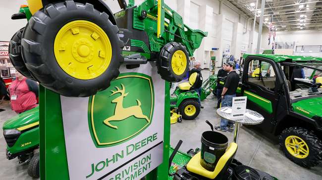 Deere products at a trade show