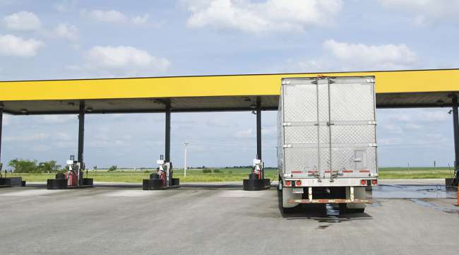 Truck at fueling station