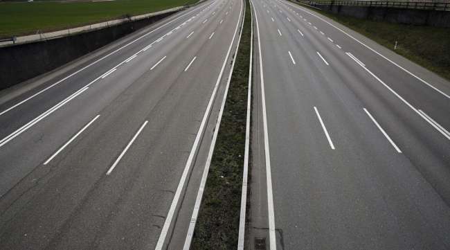 An empty highway in Switzerland.