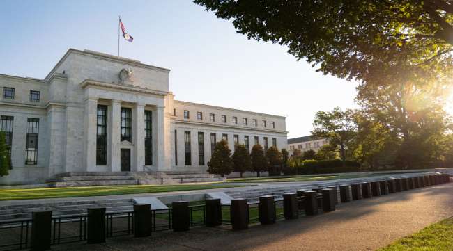 The Marriner S. Eccles Federal Reserve building stands in Washington on Aug. 18.