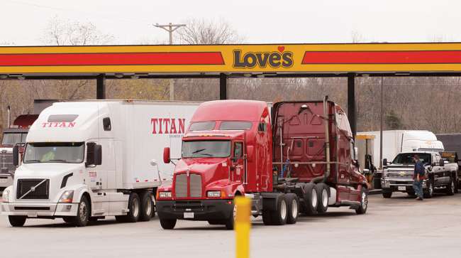Trucks at a Love's Travel Stop