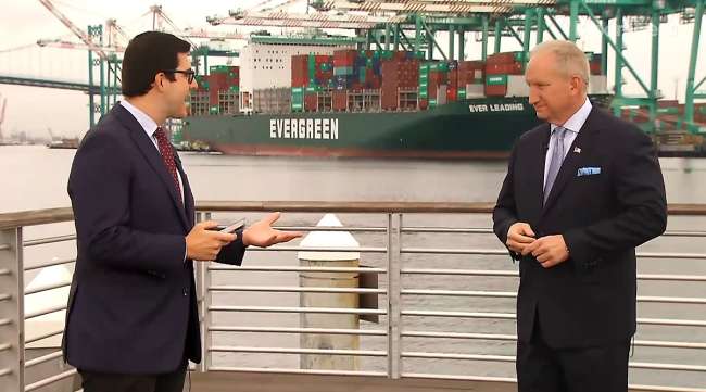 Gene Seroka (right) interviewed by Bloomberg's Ed Ludlow