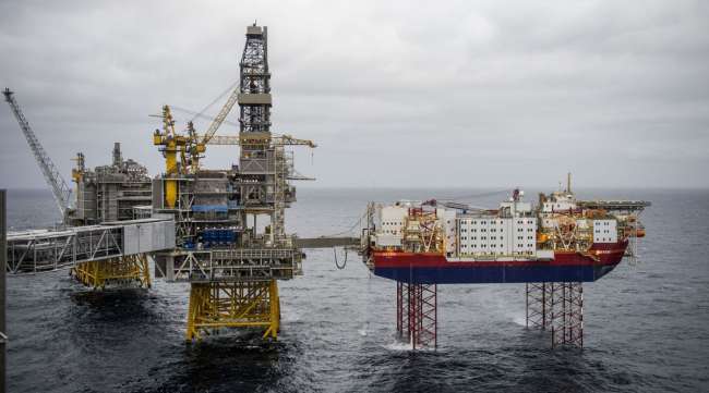 A drilling platform off the coast of Norway.
