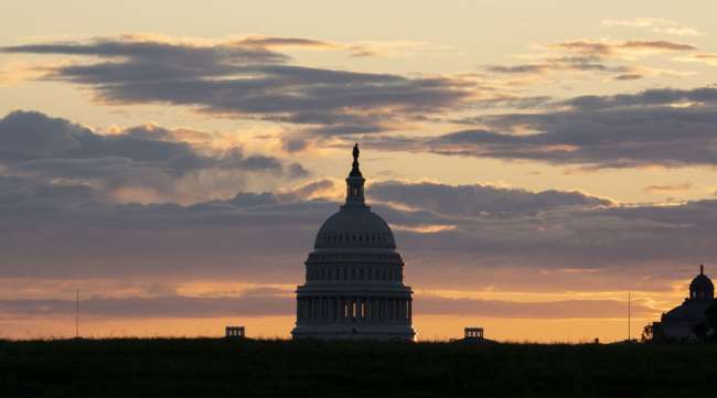 The U.S. Capitol at dawn in Washington on Oct. 5.