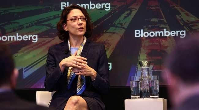 Polly Trottenberg speaks at an event on the future of transportation in 2016.