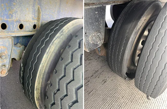damaged tires