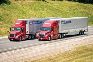 Averitt trucks on the road