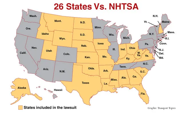 NHTSA lawsuit map
