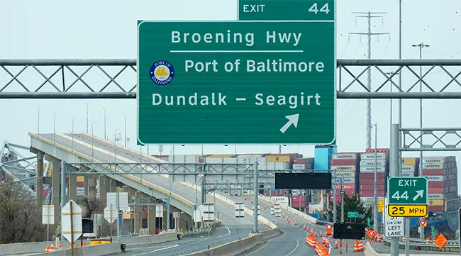 Baltimore bridge port entrance