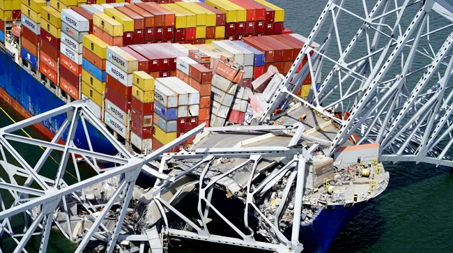 Francis Scott Key Bridge wreckage