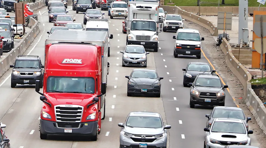 Roehl truck on highway