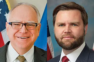 Tim Walz and J.D. Vance