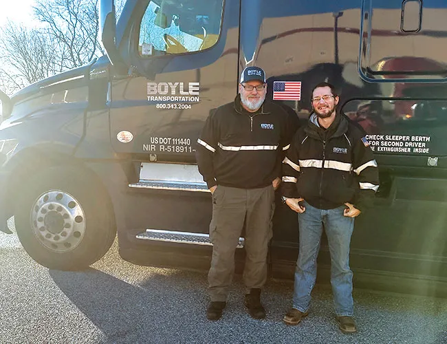 Boyle Transportation truck drivers Storm Davis and Chance McConnell