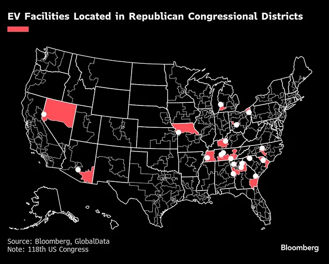 Red state EV map