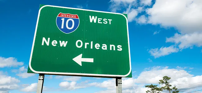 New Orleans sign on interstate