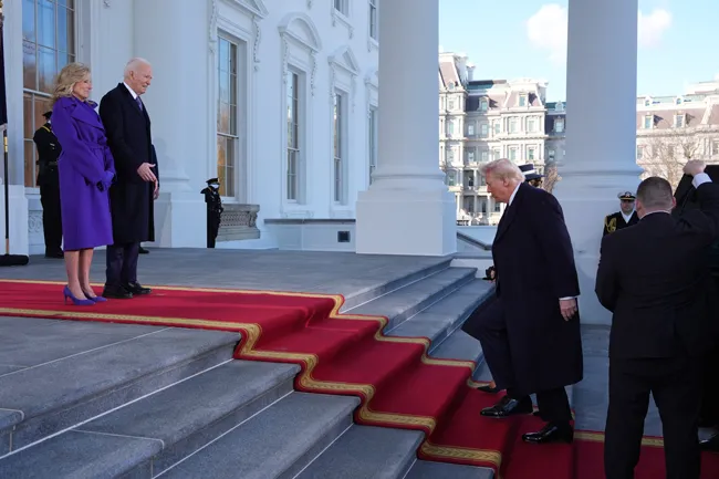 Biden greets Trump