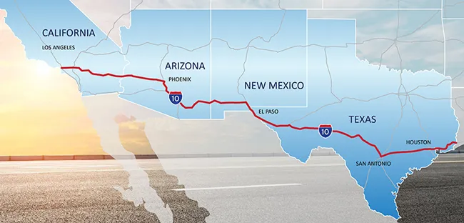 I-10 Corridor Coalition map