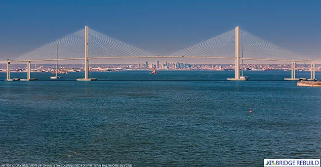 Rendering of Baltimore's new Key Bridge