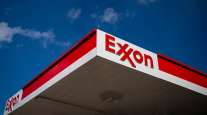 Exxon logo at gas station