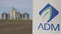 ADM sign with plant in background