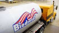 Truck hauling tanker of biodiesel